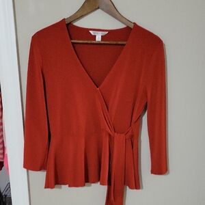 Banana Republic Red Wrap Blouse